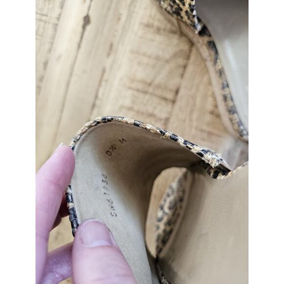Stuart Weitzman Womens Flatout Leopard Canvas Raffia Flatform Slide Sandals 8.5 - Picture 12 of 14